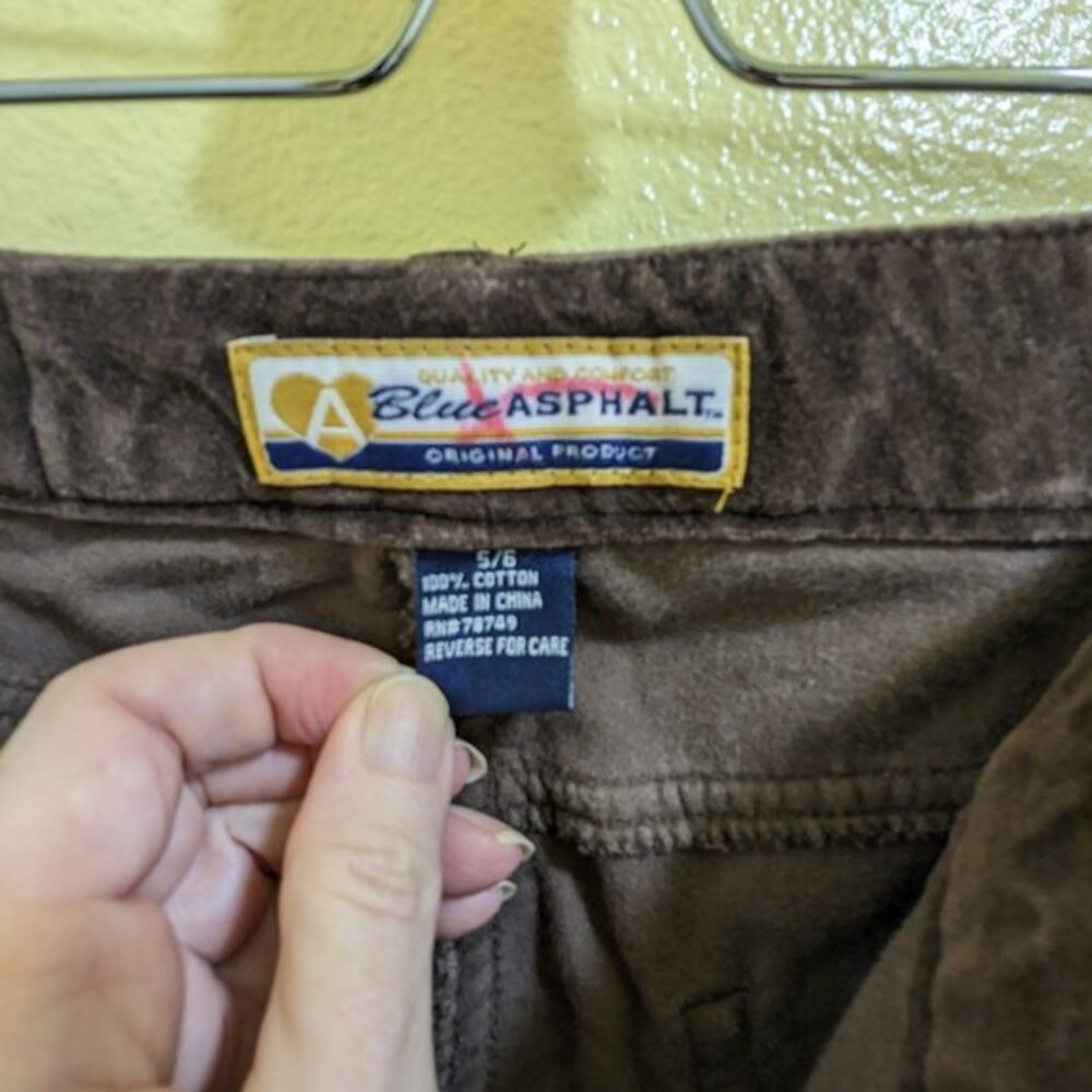 Brown Crushed Velvet Velour Straight Leg‎ Pants Sz 5/6 - Picture 7 of 7